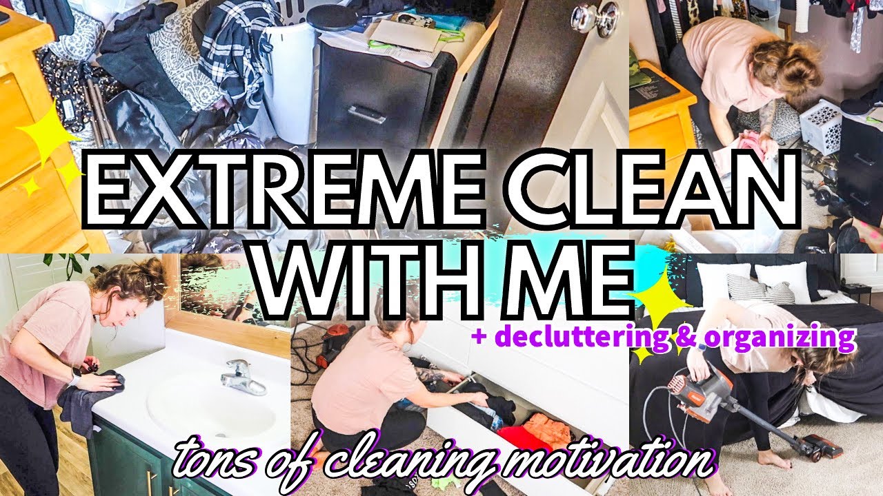 EXTREME CLEAN WITH ME 2021 COMPLETE DISASTER CLEAN + DECLUTTER TONS