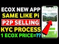 Ecox New Mining App Complete Guide || Ecox App Kyc Verification Guide || Ecox Mining App P2P Selling