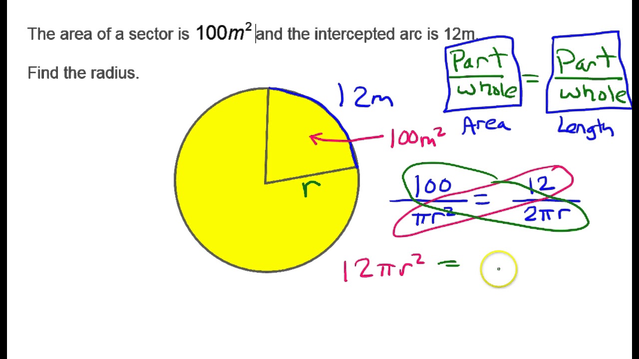 Find the radius given sector area and arc length