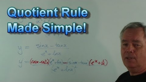 Derivatives Using the Quotient Rule in 20 Seconds