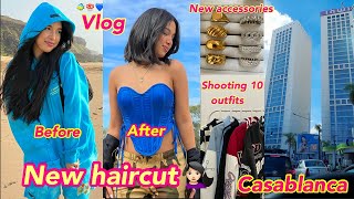 Vlog | New Hair 😍 قطعت شعري قصير , shooting 10 outfits for IG 📸 , Jewellery shopping 🛍…