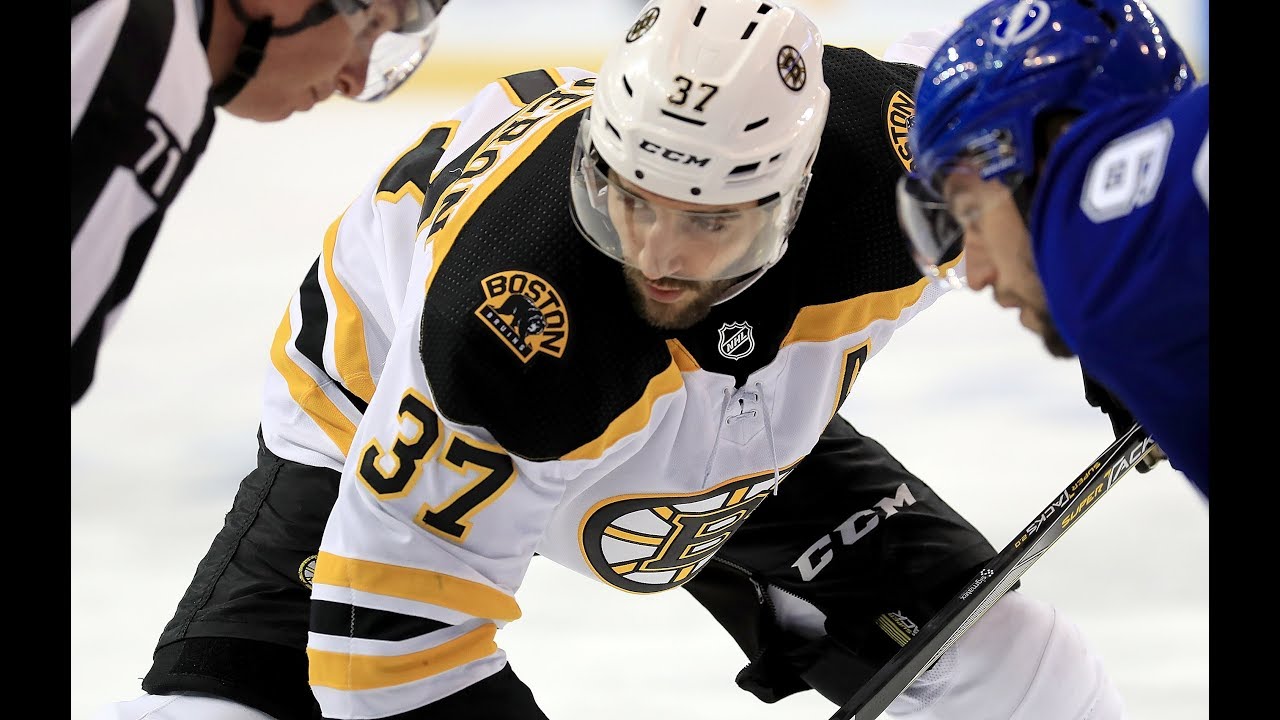 Is Bergeron being kicked out of face-offs because he's so good at it?