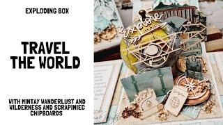 Exploding box | explosion box | Travel the world | With Mintay papers and Scrapiniec chipboards