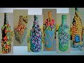 6 Stunning Bottle Art Ideas | tunes of craft bottle art |bottle painting |bottle craft ideas at home