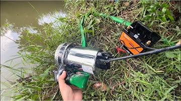 Bơm nước 12v 220w chạy điện ắc quy 12v . Chạy cực khỏe như bơm điện lưới.