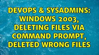 Famous DevOps & SysAdmins: Windows 2003, deleting files via command prompt, deleted wrong files Profile