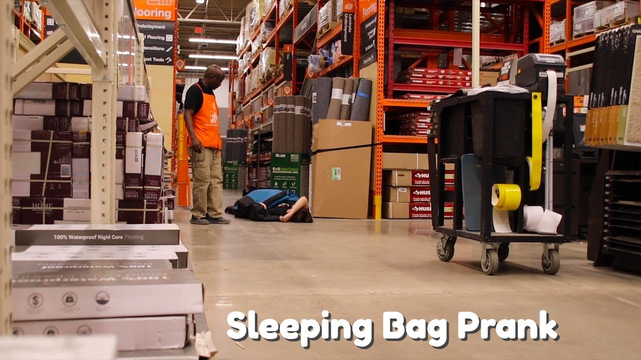 Sleeping Bag Prank In Public YouTube