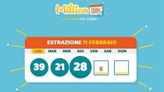 Estrazione MillionDAY 11 Febbraio 2019
