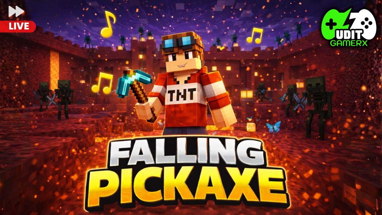 Falling Pickaxe Minecraft Challenge #shorts #minecraftlive