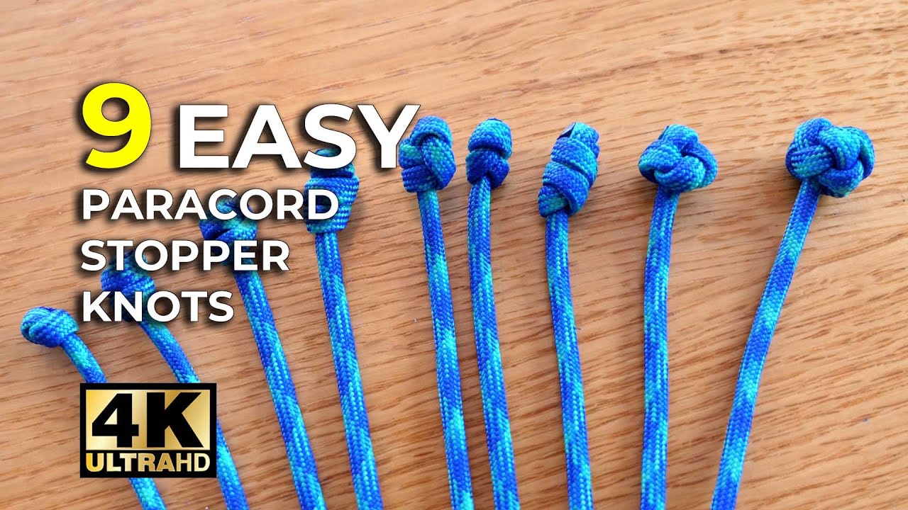 9 BEST Single Strand Paracord Stopper Knots You Need to Know! ⭐️4K Video ⭐️  