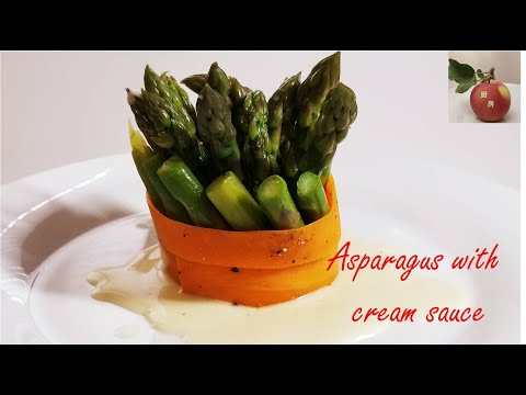 Asparagus with cream sauce