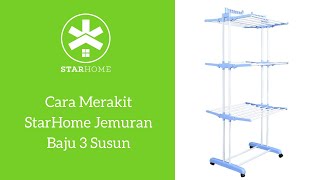 Tutorial / Unboxing / Review / Cara merakit / cara pasang StarHome Jemuran 3 Susun