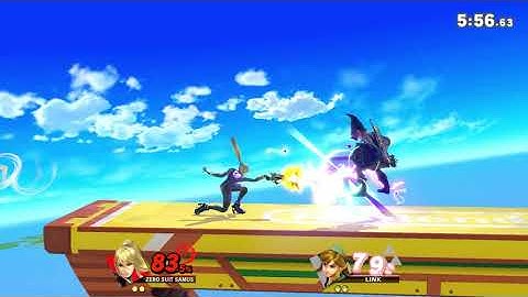 SSBU #119 - Zero Suit Samus (Me) vs. Link (Level 9 CPU)