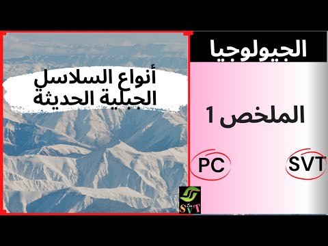 الجيولوجيا أنواع السلاسل الجبلية الحديثة