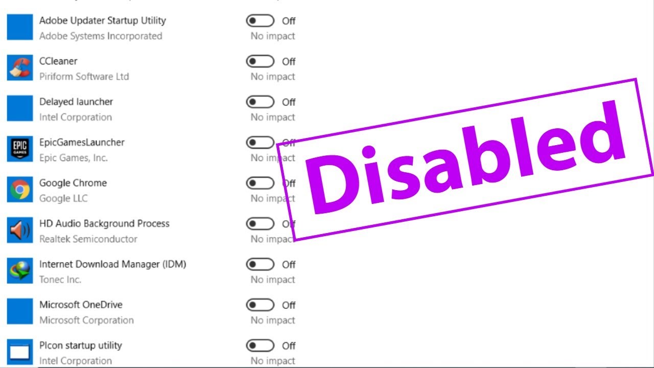 How To Disable Startup Programs In Windows 10 Prevent Your Pc Slow Up Youtube