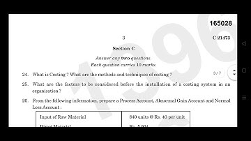 4th sem Bcom cost accounting 2022 year question paper calicut university