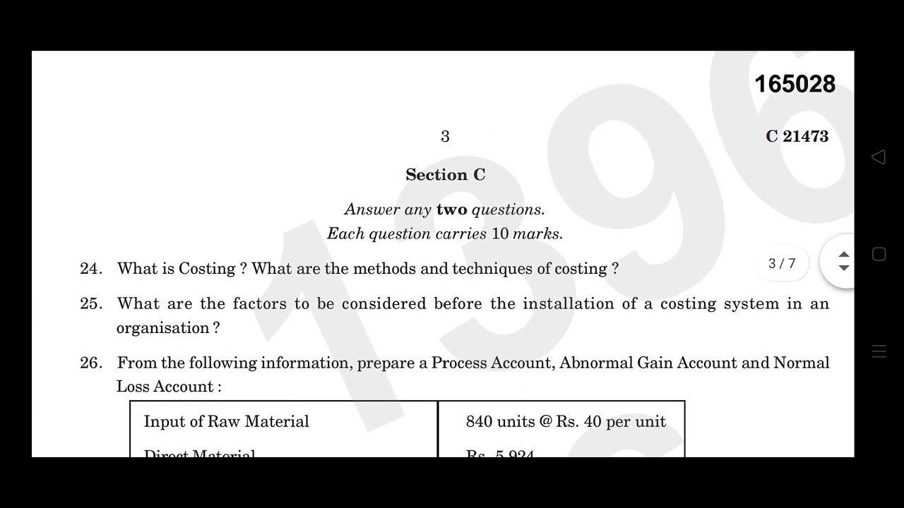 4th sem Bcom cost accounting 2022 year question paper calicut ...
