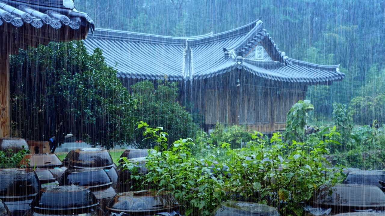 [Rain Sounds] 비내리는 전주의 밤, 한옥마을 밤거리는 아름다워라. ASMR