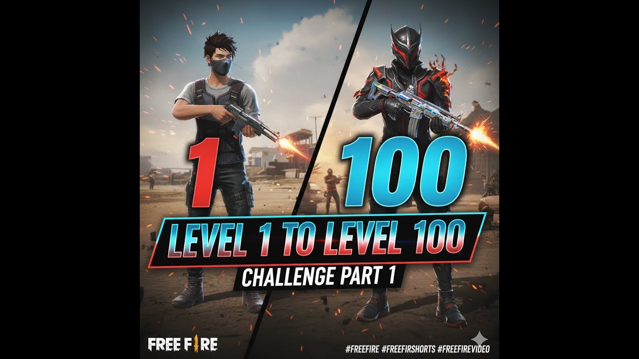 Lev1 to Lev 100 challenge part 2 #freefire #freefire #freefireshorts #freefirevideo 