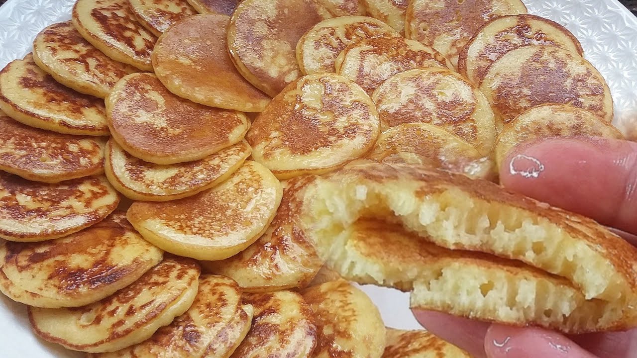 غير بكاس حليب و بدون عجن اسرع فطائر المقلاة السائلة لفطور الصباح بدون خميرة الحلويات ولا دقيق أبيض 👌