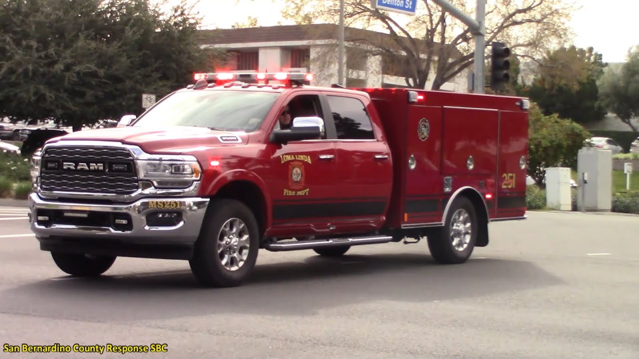 Loma Linda Fire Dept. Medic Squad 251 & Medic Truck 251 Responding