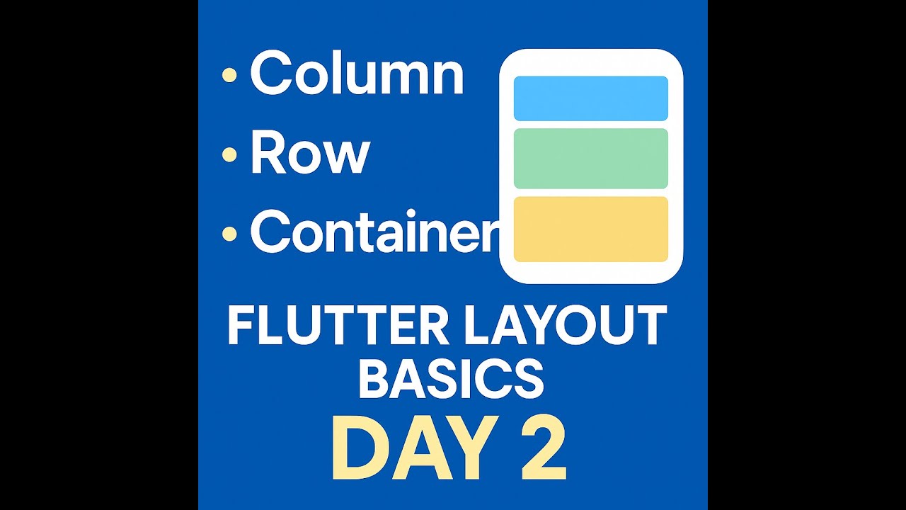 Day 2: Flutter Layout Basics - Column, Row, Container | Clean UI ...