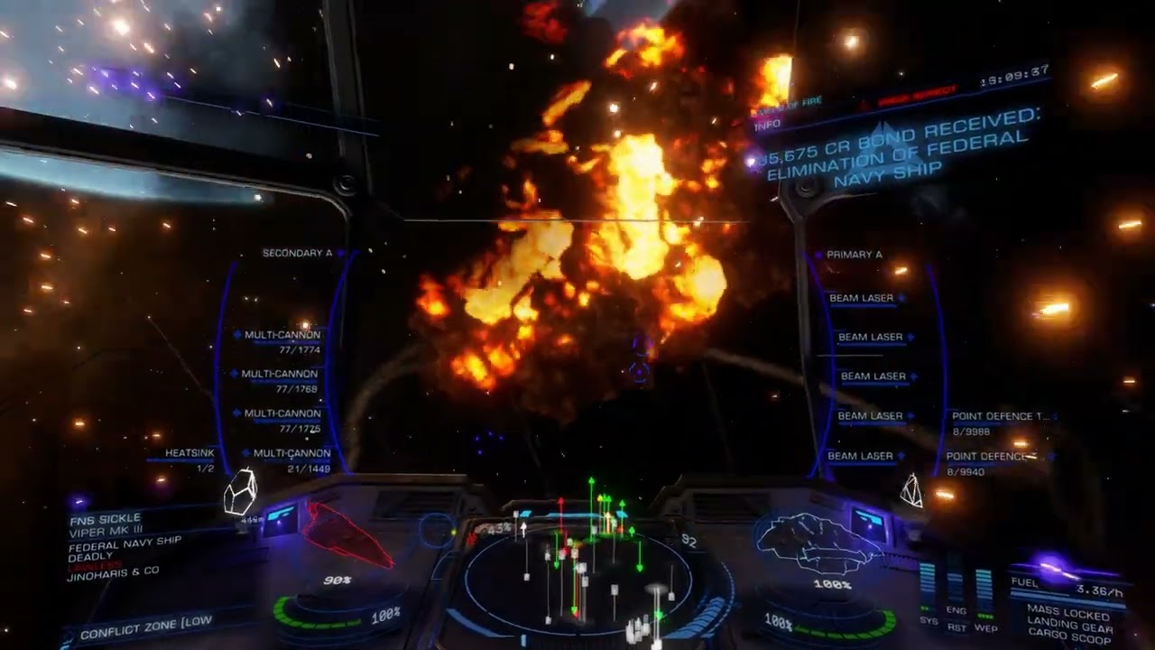 Elite Dangerous - Low intensity Conflict Zone with T-10 Defender.