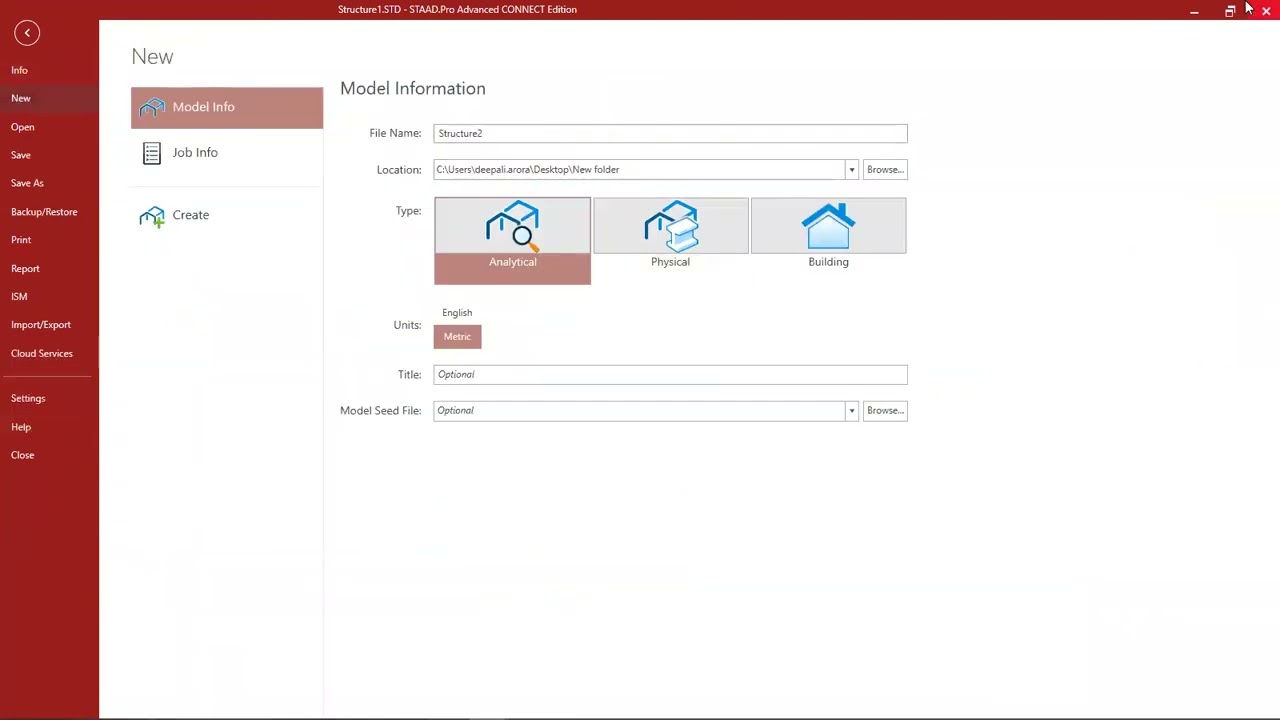 File Format Settings in STAAD.Pro