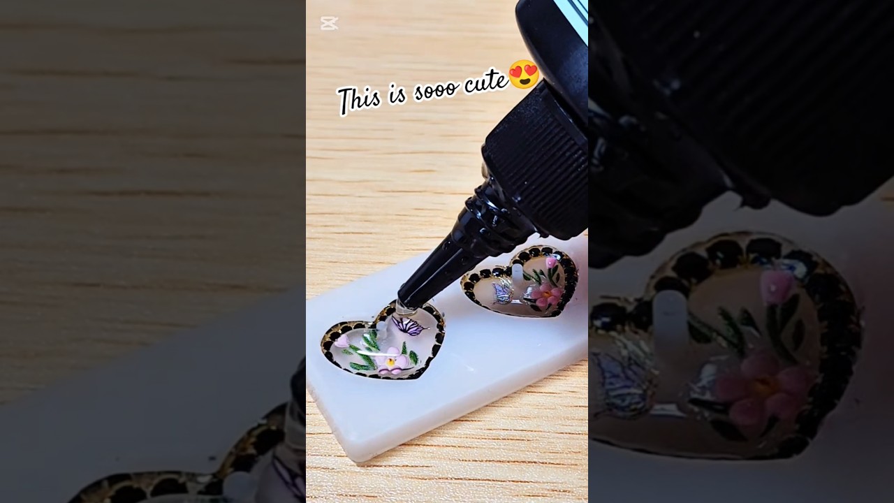 Idea for decorating resin.This is soo cute! earings🤍 #resin #diy #resinart #handmade #craft #shorts