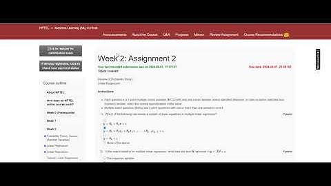 Machine Learning in Hindi Assignment 2 Week Answers (NPTEL Course by Prof. Anubha Gupta)