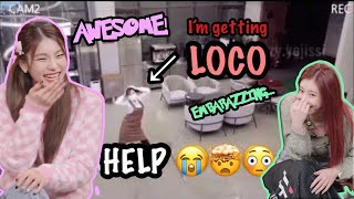 ITZY reacting to a girl getting caught dancing LOCO in work
