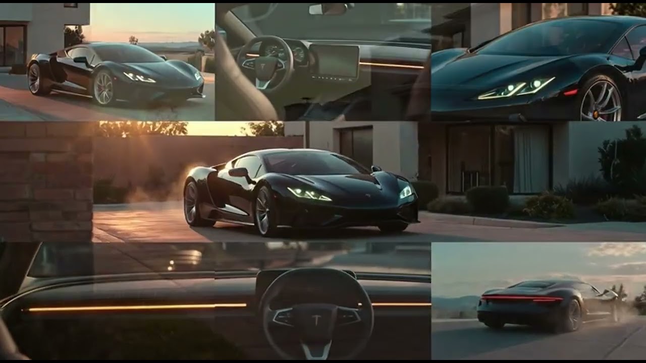 A high-end sports car parked in a modern residential driveway at dawn.