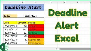 How to Create Deadline Alert Excel | Conditional Formatting in Excel