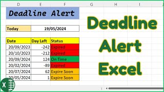 How to Create Deadline Alert Excel | Conditional Formatting in Excel Profile
