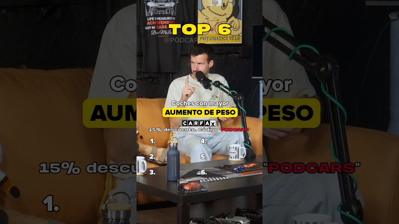 ¡Los coches con el mayor aumento de peso!🏋️‍♂️ #podcars #ranking #coches #top6 #podcast