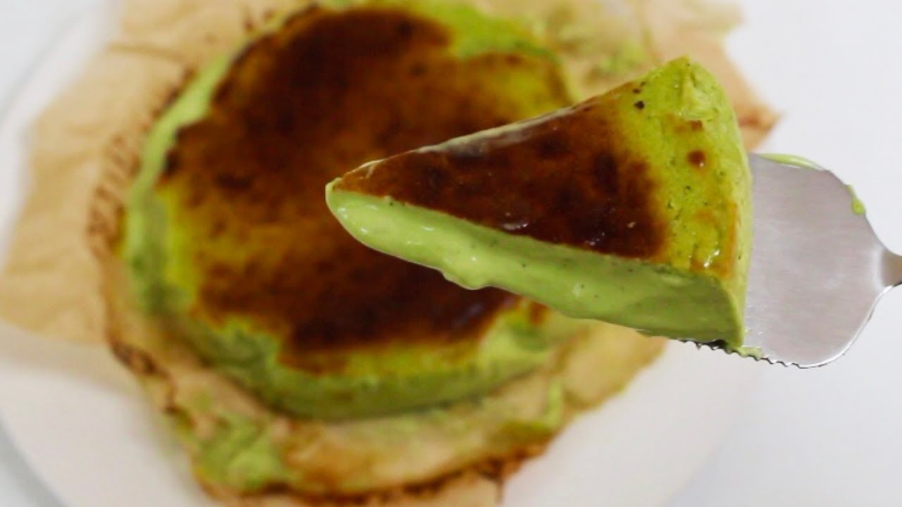 Matcha Basque Cheesecake in an Air Fryer