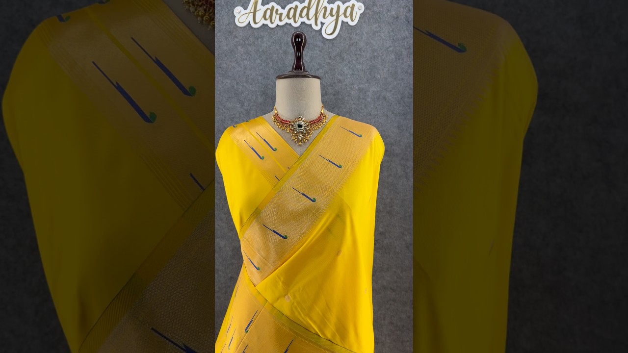 Kanchivaram Paithani Silk Big Parrot Zari Border Saree