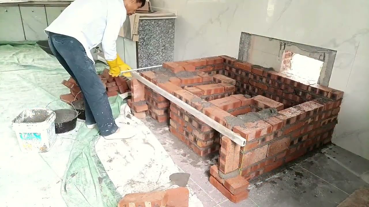 农村柴火灶搭建全过程，省柴又旺火，美观又实用