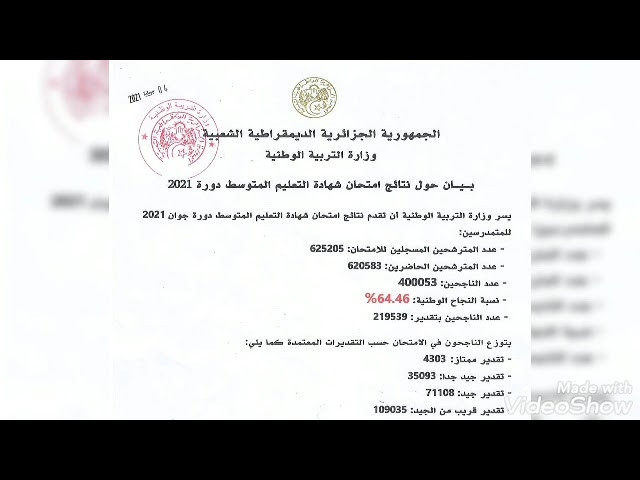 بشرى لتلاميذ السنة الرابعة متوسط فيما يخص النتائج bem 2021