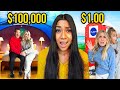 MY TEN KiDS $100 Vs.$100,000 VACATION!!