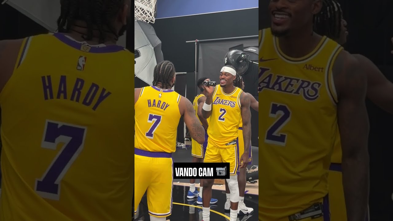 Vando brought his camcorder to Media Day 😂 #Lakers