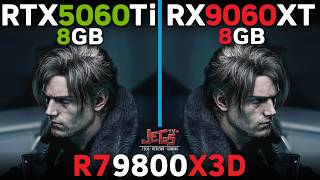 RX 9060 XT 8GB vs RTX 5060 Ti 8GB | Ryzen 7 9800X3D | Tested in 15 games