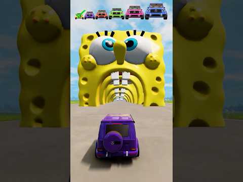 Big and Small Cars vs Spongebob #beamngdrive #beamngdrive