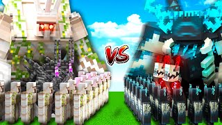 Iron Golem ARMY vs Warden ARMY in Minecraft Mob Battle