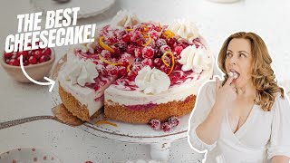 The Secret to Irresistible NO BAKE Cranberry Cheesecake