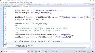 Selenium Tutorial :: Handling Drag and Drag , mouse hover and Webtable