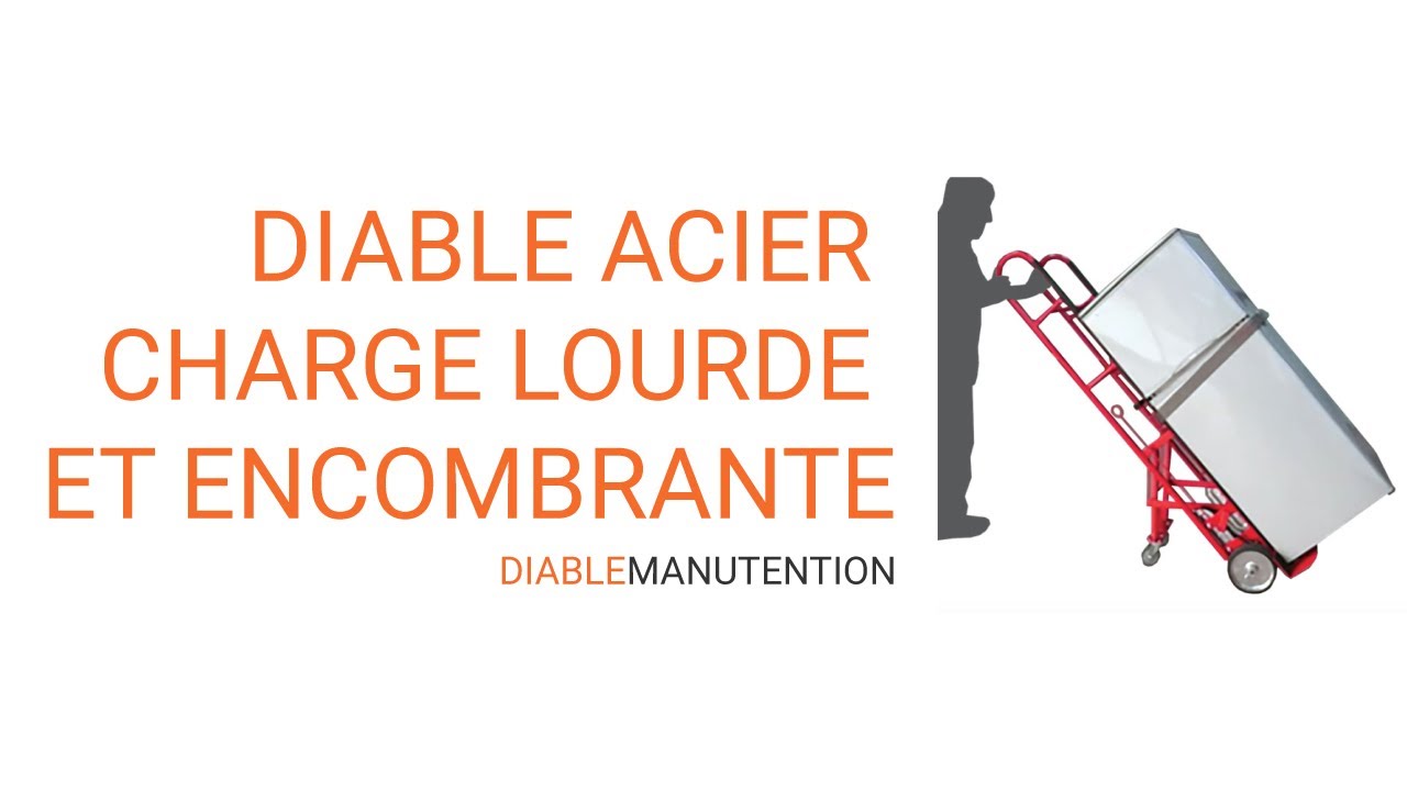 Diable en tube acier largeur 620 mm charge lourde