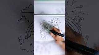 relaxing rainbow 🌈 colour fill | ASMR drawing | #asmr #relaxing #drawing #satisfying #relaxed