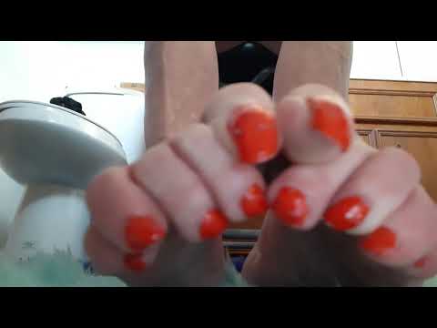 My Feet and Foot Fetish #471 My Red Long Toenails🥰❤🥰