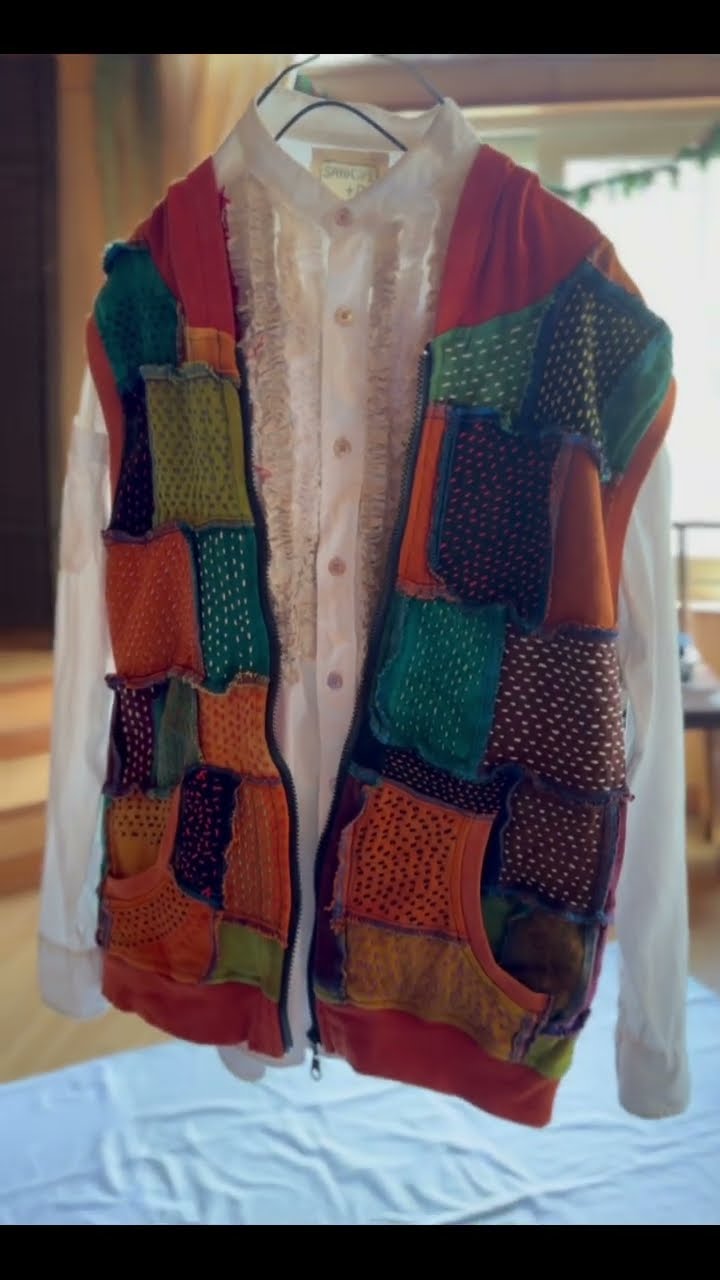 一点もの☆SAYOCAFE豪華パッチワーク&刺し子の粋なジャケット SAYOCAFE